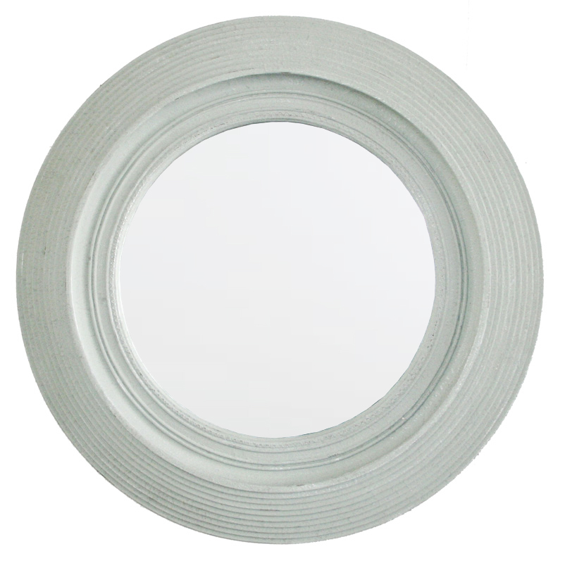 TS064 Wall décor art mirror weathered grey classic round